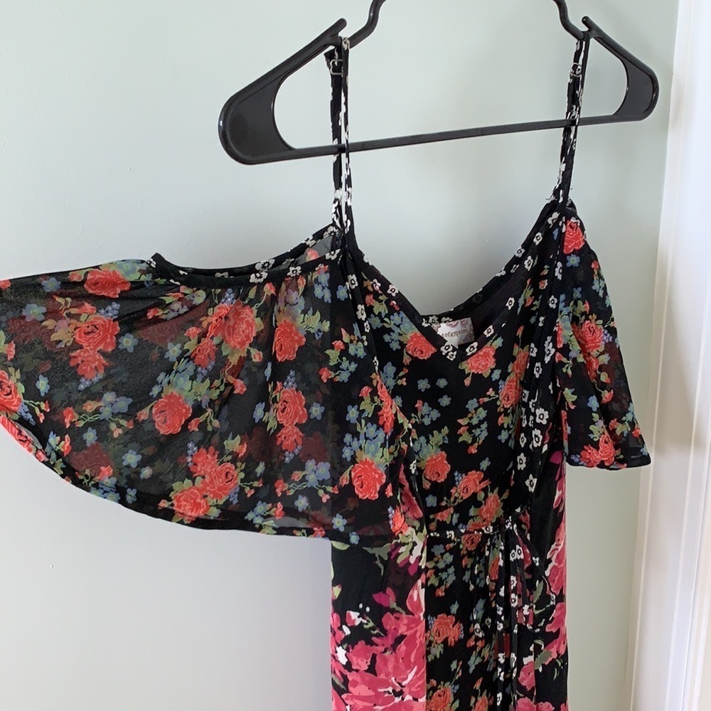 Spring Wedding Dress Floral Maxi Dress Off the Shoulder - Picture 3 of 9